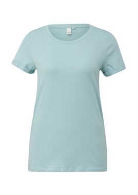 QS T-Shirt QS by s.Oliver T-Shirt mit aufgekrempelten Ärmelab (1-tlg) Nicht Vorhanden