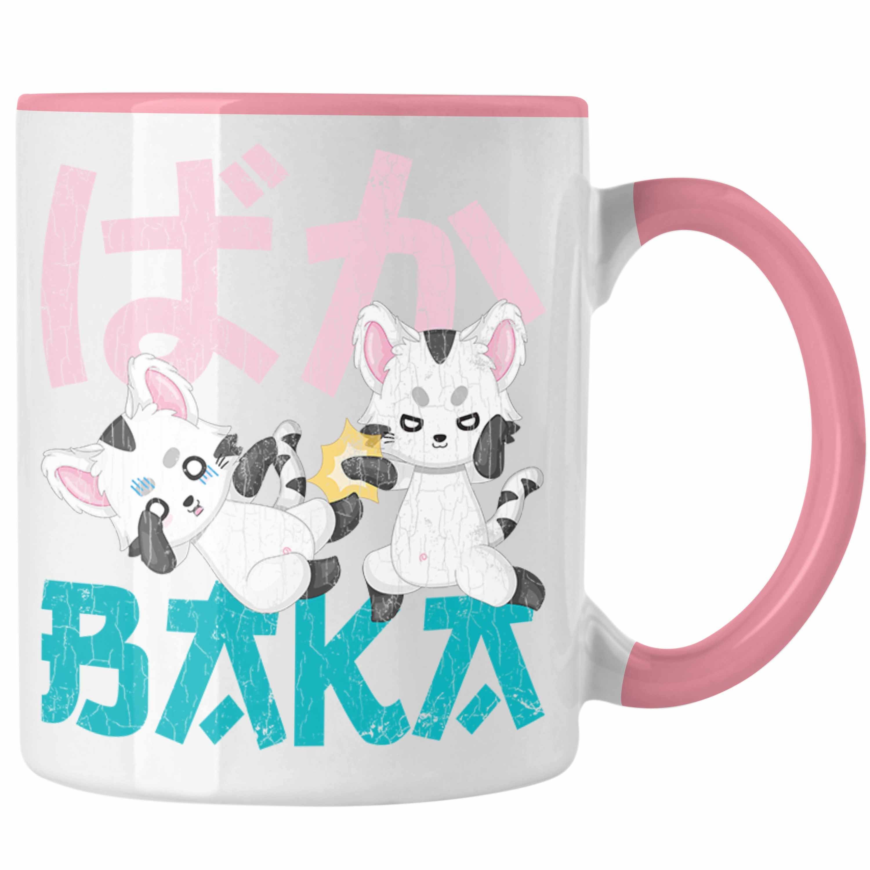 Trendation Tasse Trendation - Anime Tasse Geschenk Spruch Kaffeetasse Geschenke Deko Anme Fan Baka Rosa