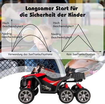 KOMFOTTEU Elektro-Kinderquad, mit LED-Scheinwerfer & Rücklicht, Musik, Bremse, für Kinder ab 3