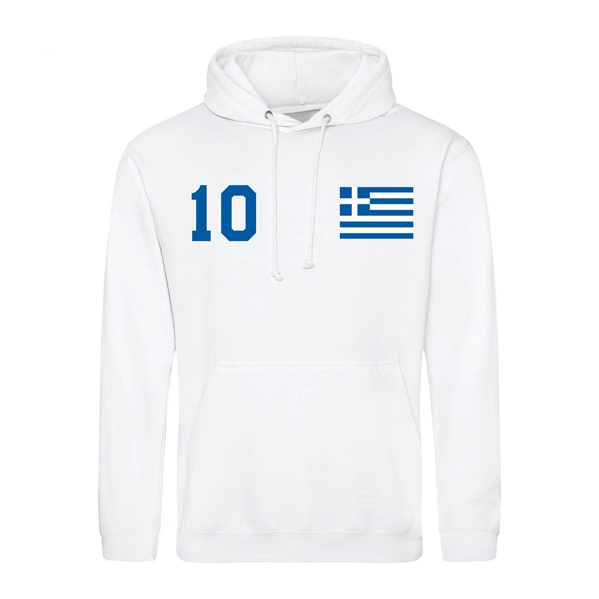 Kapuzenpullover Griechenland Herren Hoodie Pullover im Fußball Trikot Look