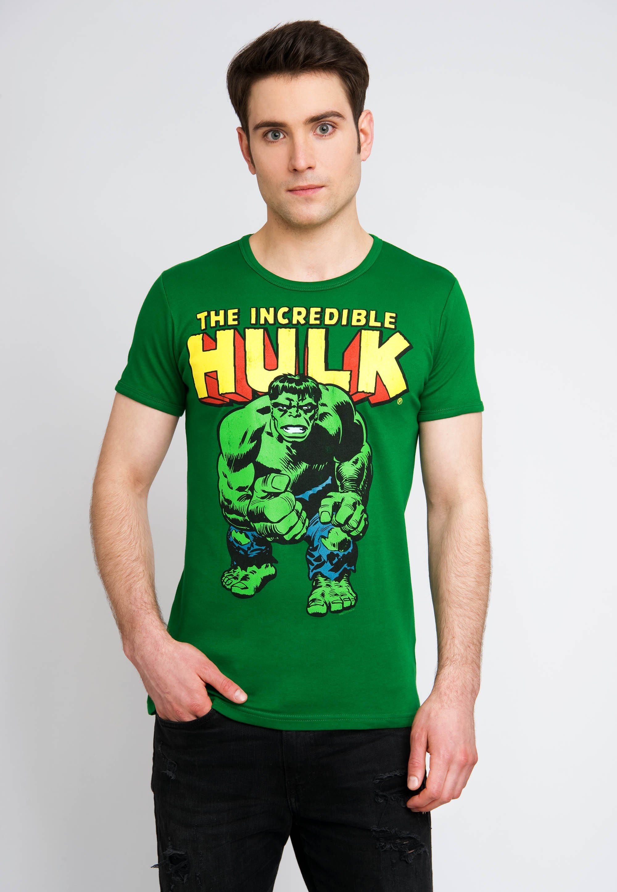 LOGOSHIRT T-Shirt Retro-Motiv Incredible Hulk mit The