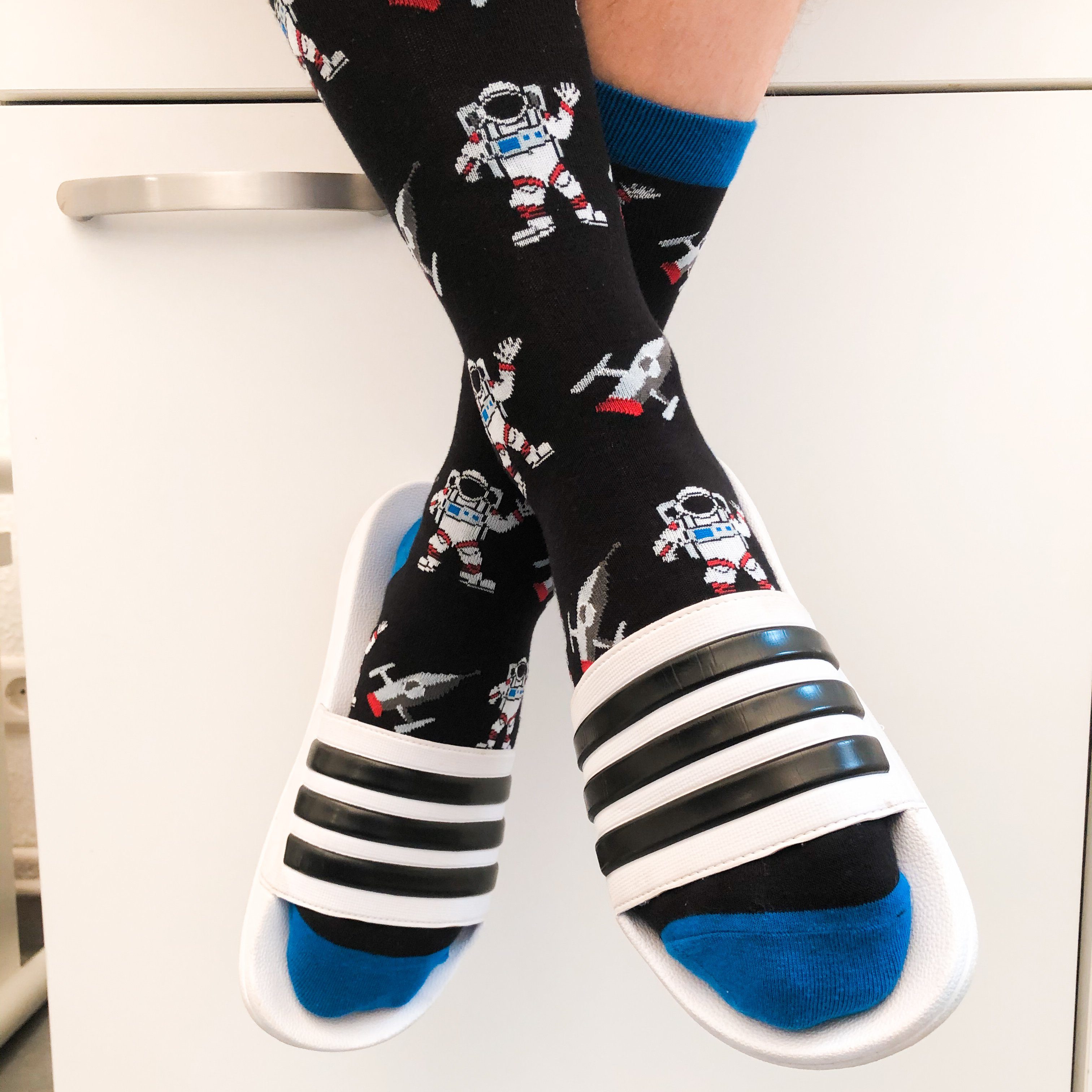 Damen Herren, Socken TwoSocks Freizeitsocken Socken lustige Einheitsgröße Astronaut &