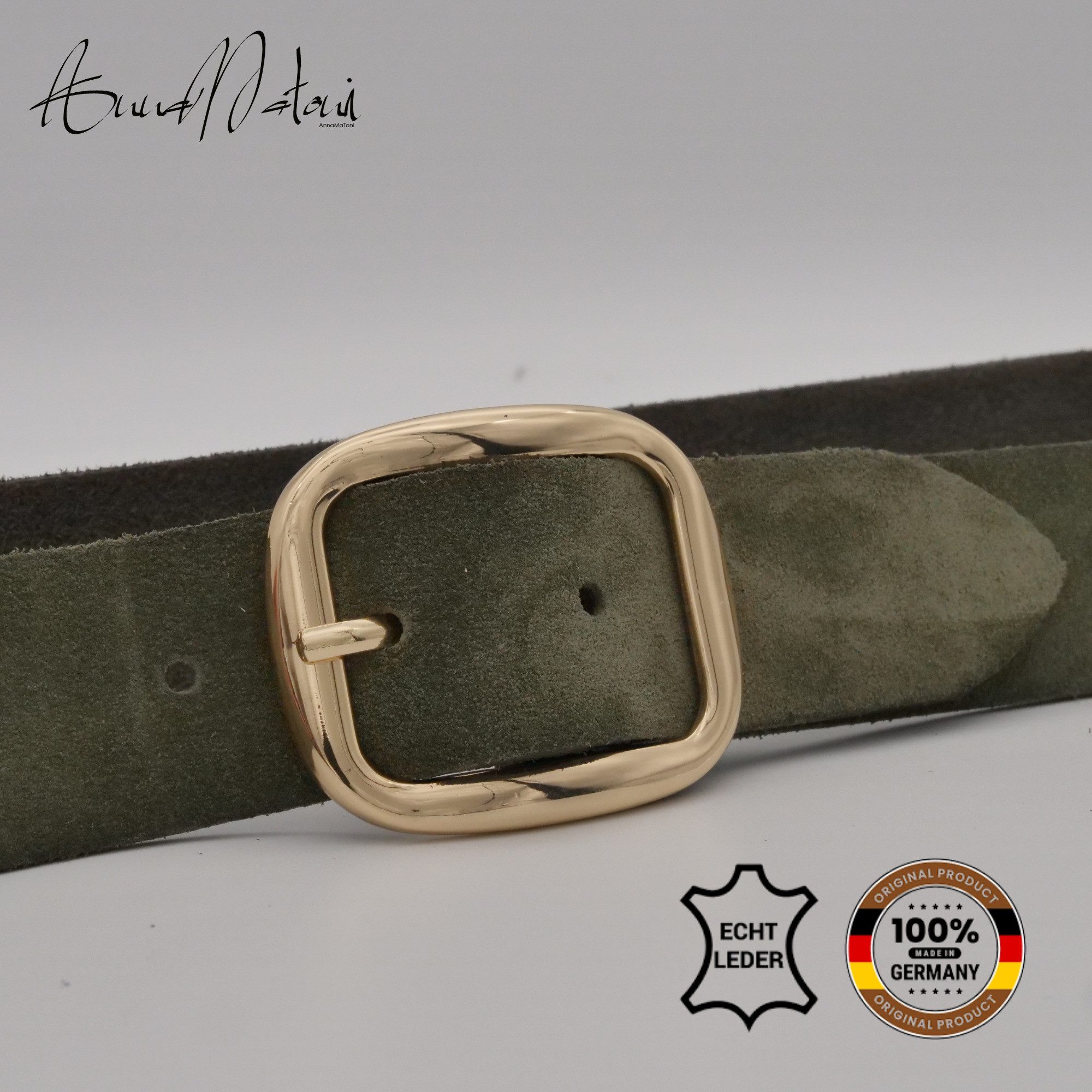 AnnaMatoni Ledergürtel AnnaMatoni Damen Ledergürtel in hochwertigem Velour günstig online kaufen