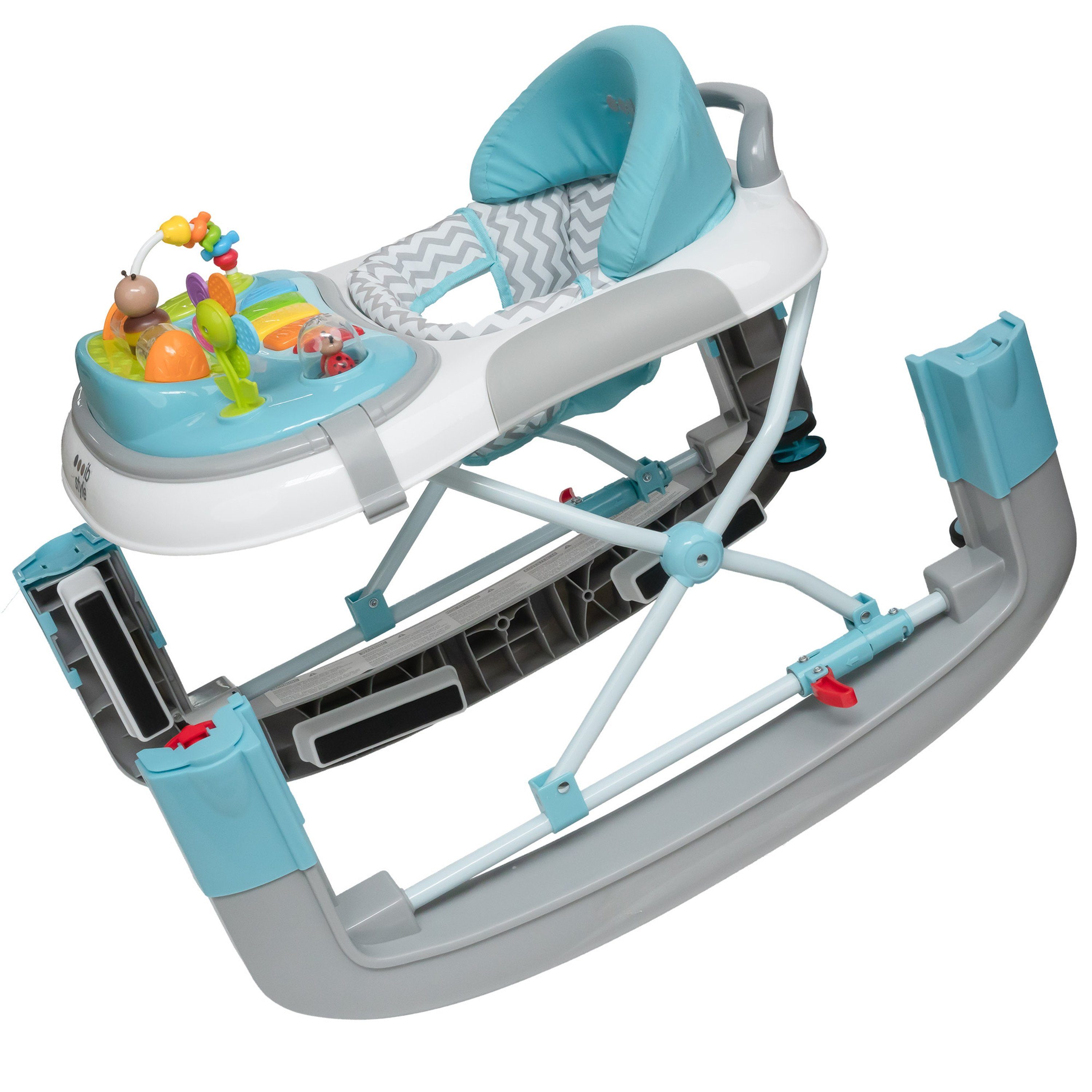 ib style Lauflernhilfe mit Lauflernwagen Wave Mint, Babywalker & elektronischem Spielelement Schaukelfunktion