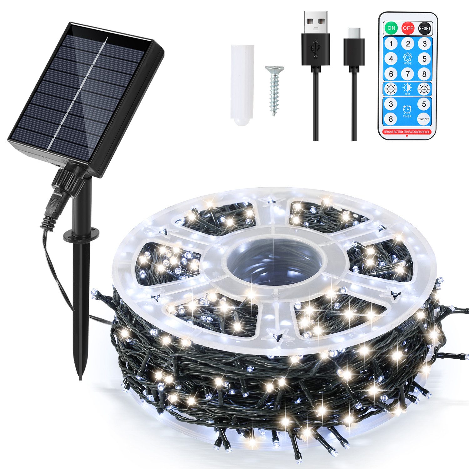 Clanmacy LED-Lichterkette 80M 800 LED Solar Lichterkette Solarleuchte Außen günstig online kaufen