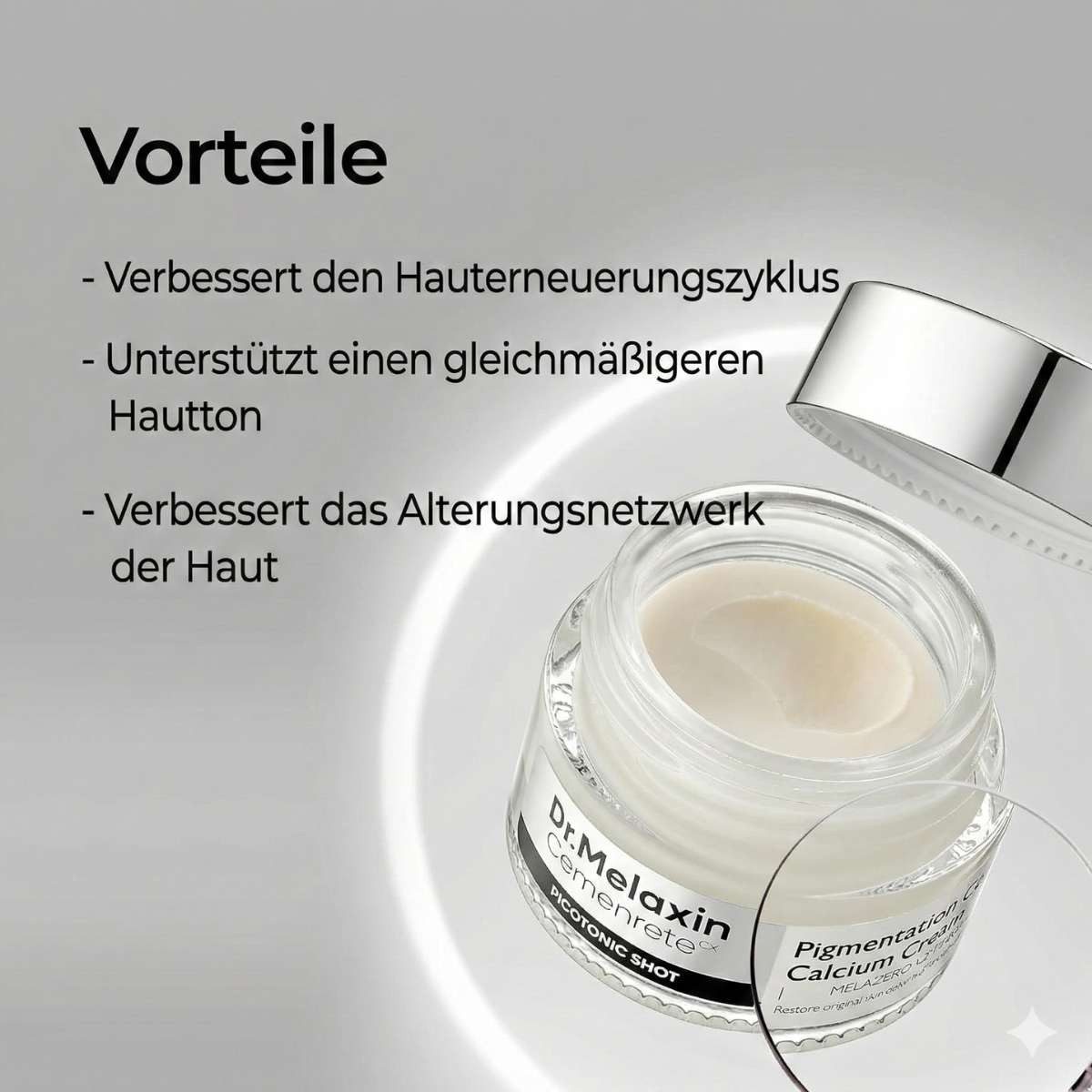 Dr.Melaxin Tagescreme Cemenrete Picotonic Shot Pigmentation Cream 25g – Calcium Cream für ebenmäßigen Hautton mit Rebornic, Melazero V2 & Peptiden –, Korean Skin Care gegen ungleichmäßigen Teint