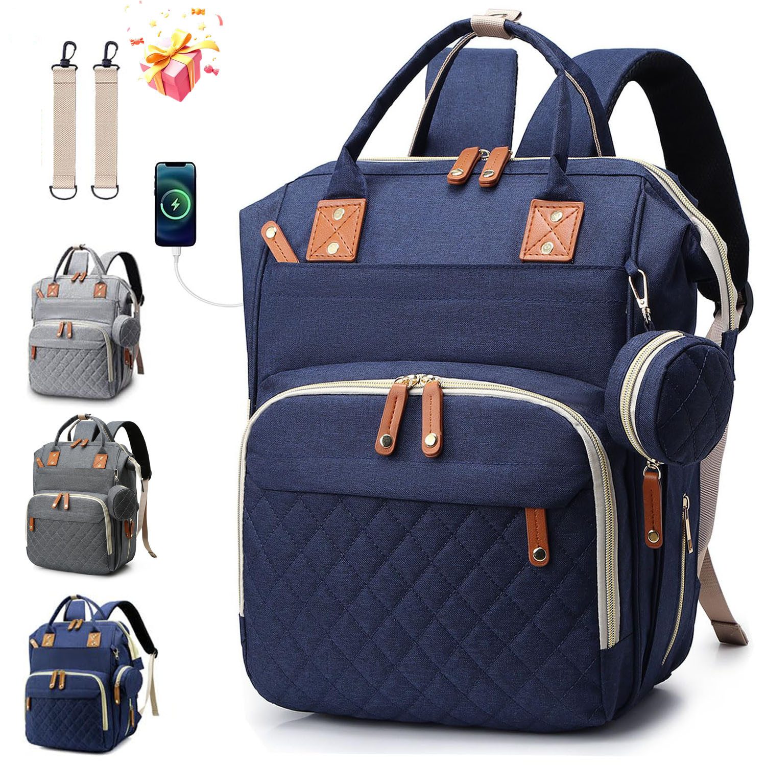 Wickelrucksack Mama-Baby-Rucksack, Windeltasche Rucksack, multifunktional