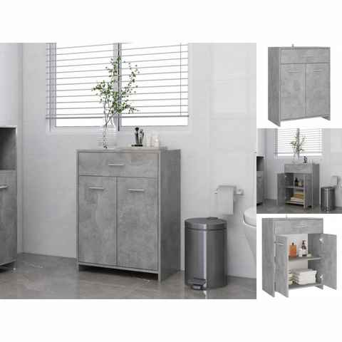 vidaXL Badezimmer-Set Badezimmerschrank Betongrau 60x33x80 cm Spanplatte