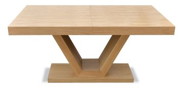 Beautysofa Sitzgruppe KLARA, (Eichenfurnier + Lack, modernes Set mit ausziehbare Tischplatte 160 - 210 cm), mit 4x gepolsterte Stühle mit Velourstoff