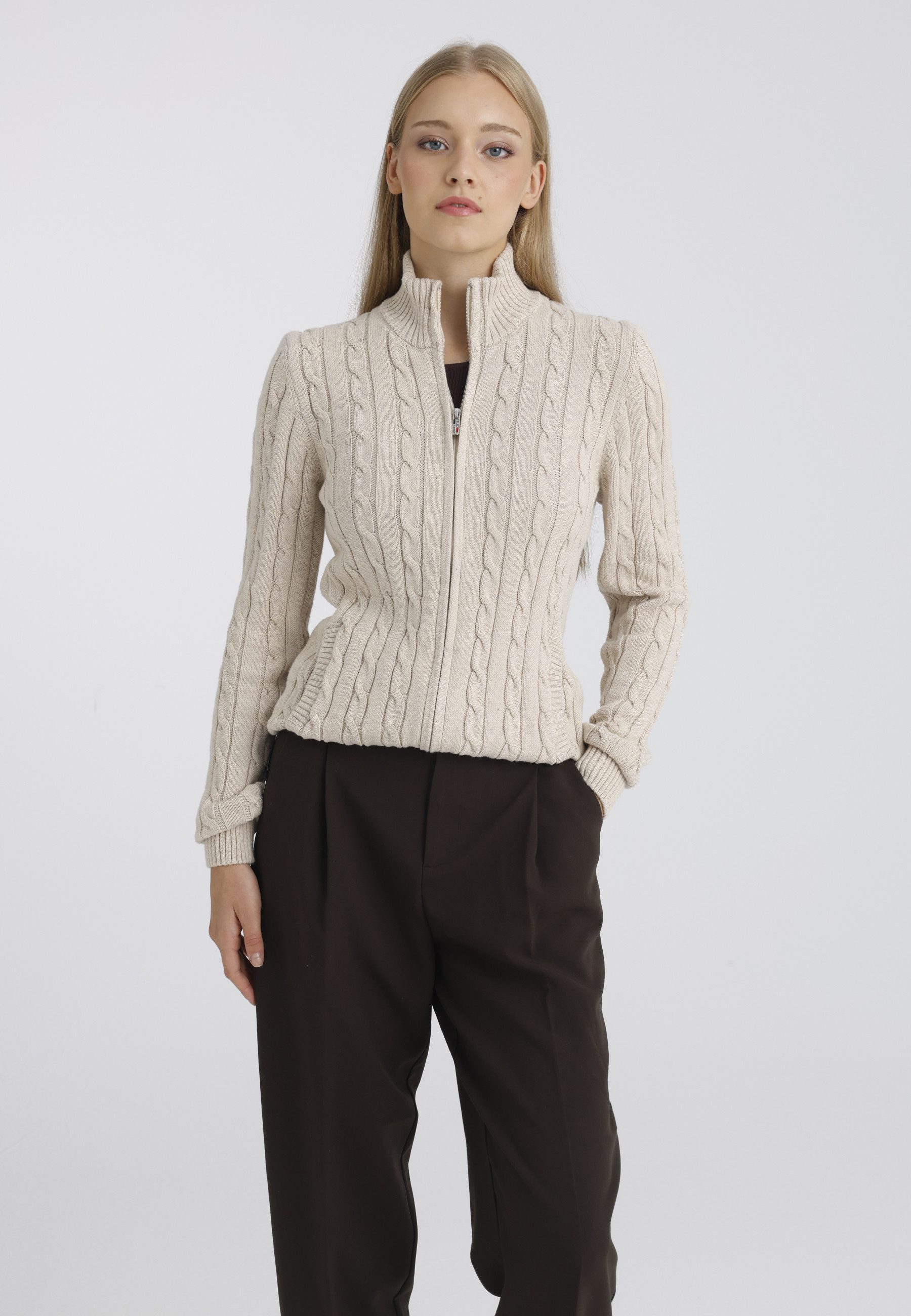 Felix Hardy Strickjacke Strickjacke mit Zopfmuster