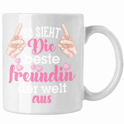 Trendation Tasse Trendation - Beste Freundin Tasse Geschenk Kaffeetasse Geschenkidee BFF Allerbeste Freundin Spruch Geburtstag Freundinnen Geschenkidee