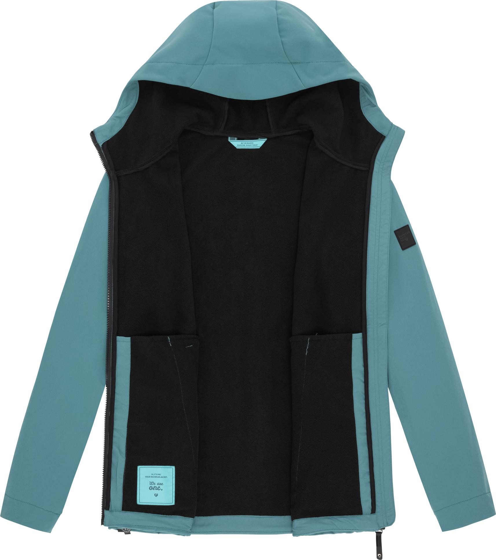 Ragwear Softshelljacke Shellwie Warm wasserdichte Herren Übergangsjacke mit großer Kapuze
