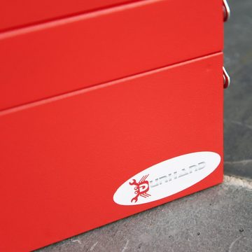 Durhand Werkzeugbox Werkzeugkasten (Set, 1 St., 1 Werkzeugkasten), 5 Fächer aufklappbar Stahl (SPCC) Rot 56 x 20 x 41 cm
