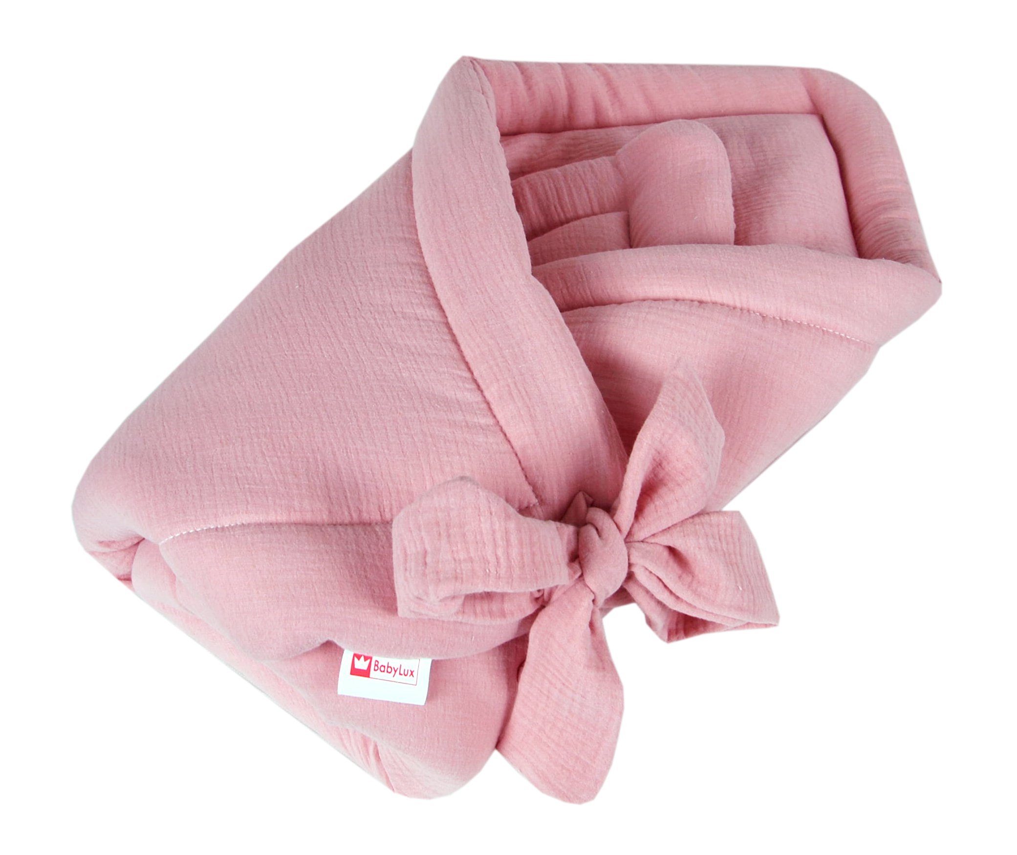 Einschlagdecke BABYLUX Einschlagdecke Musselin BABYHÖRNCHEN 75 x 75 cm Neugeborene, BabyLux, Rosa