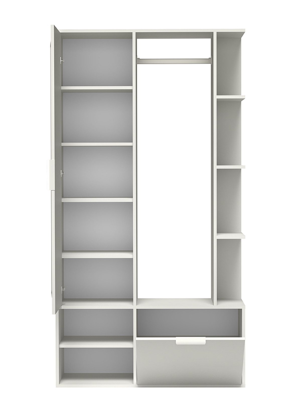 Compleo Garderobenschrank mit Spiegel und mit Kleiderstange ALIS, Verschiedene Farben