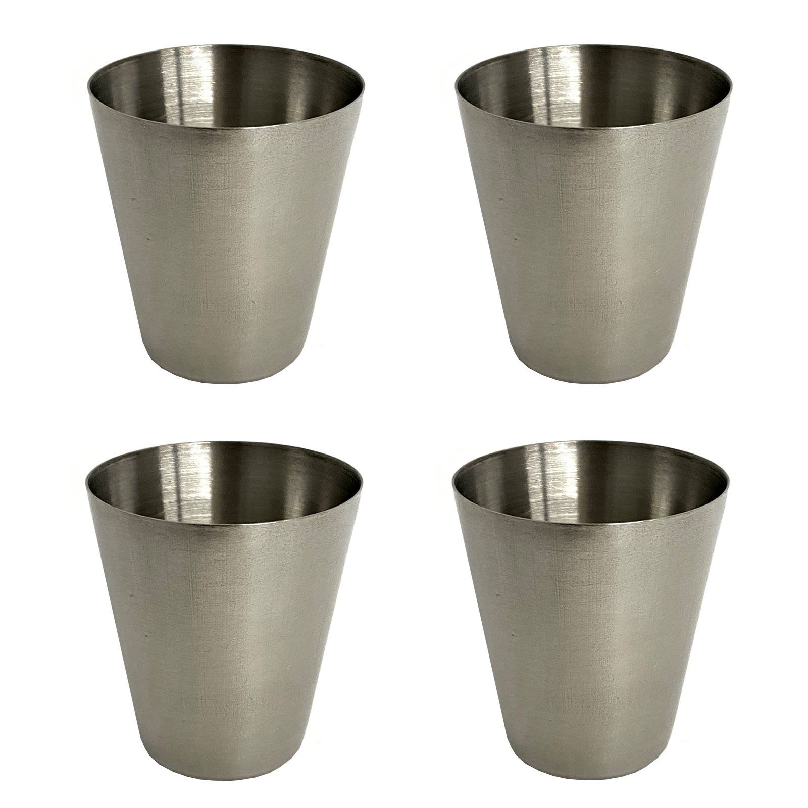 HAC24 Schnapsglas Schnapsgläser Pinnchen Shotgläser Shot Glas Stamper Schnaps-Becher, Edelstahl, 2cl oder 4cl, Shotglas