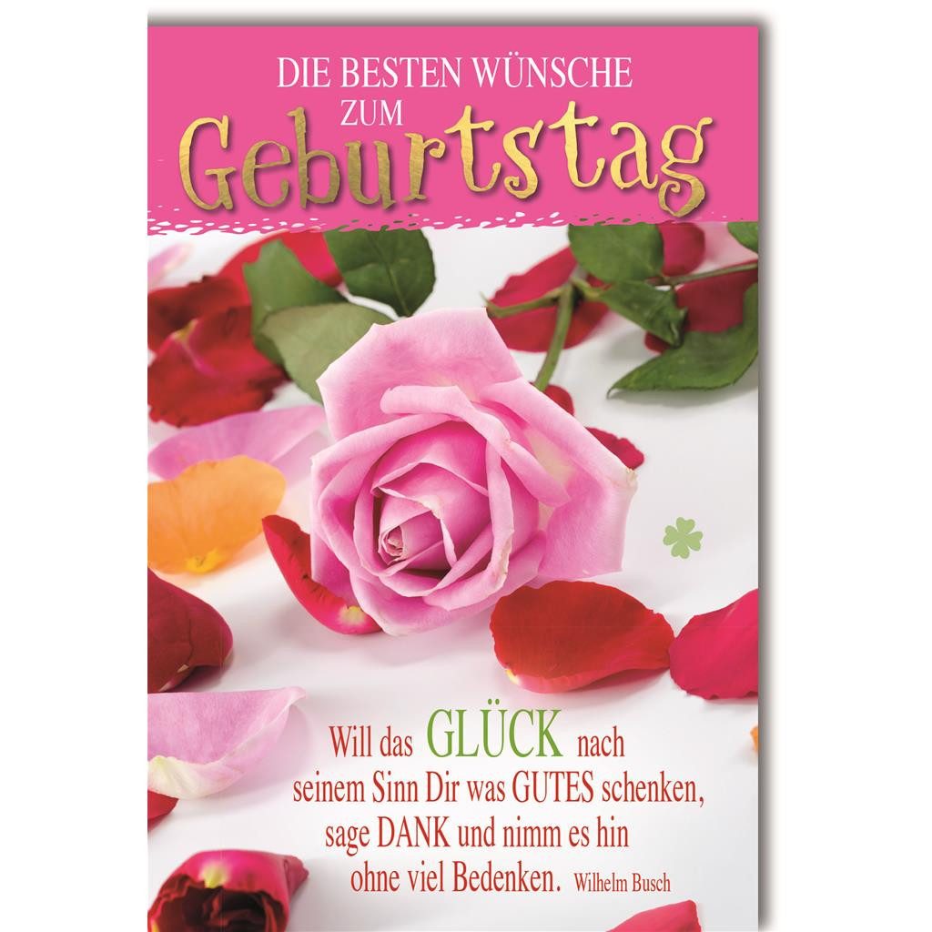 Verlag Dominique Grußkarten Geburtstag - Glückwunschkarte im Format 11,5 x 17 cm mit Umschlag