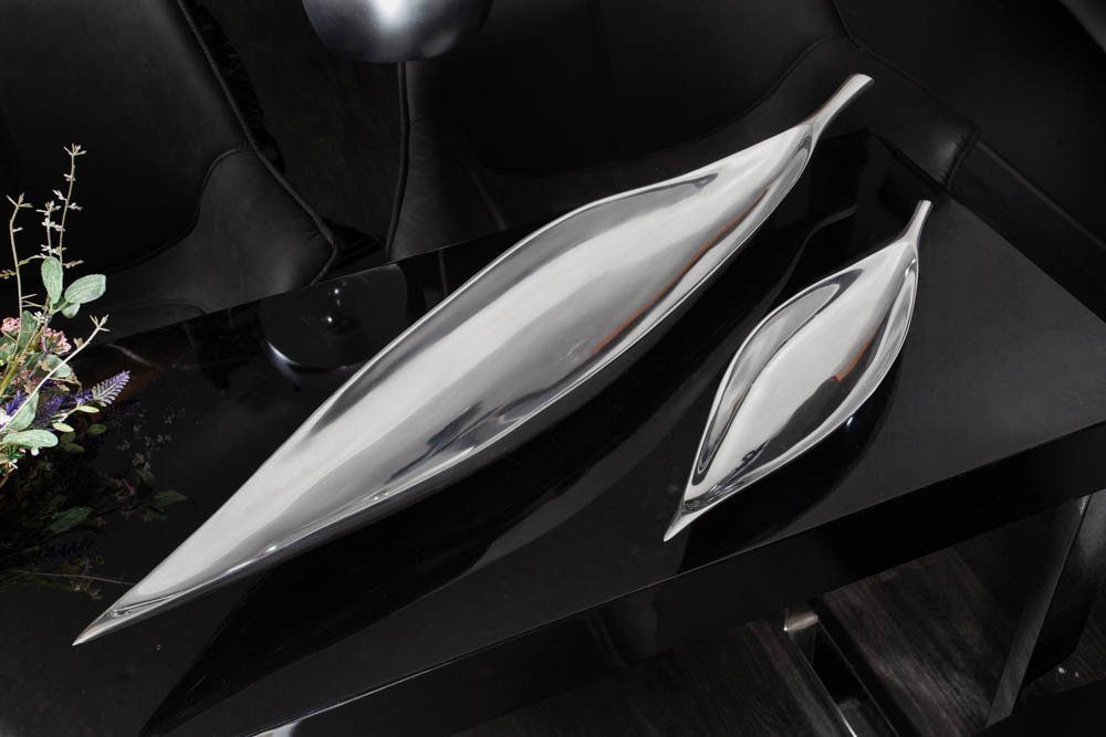 riess-ambiente Dekoschale SILVER LEAF 41cm silber, Wohnzimmer · Accessoires · Schlüssel · Handarbeit · Metall · Modern