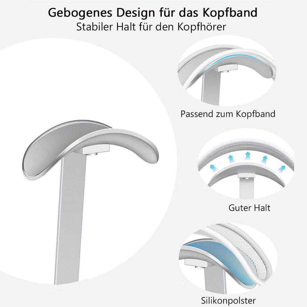 TUWENA Kopfhörerständer Kopfhörer Ständer, Abnehmbare Schwerer Gaming Headset Halterung, (Headset Halterung mit Rutschfestem Silikon, für Alle Kopfhörergrößen)