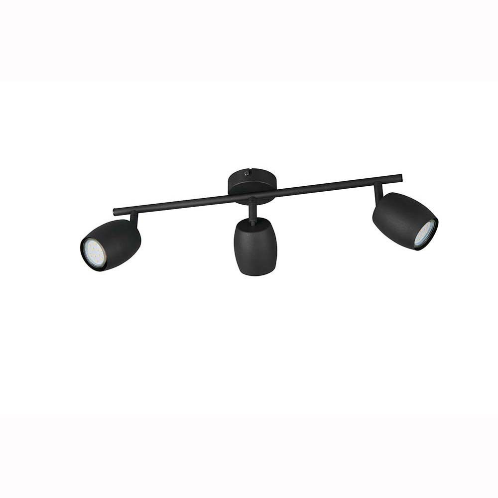 Reality Leuchten Deckenleuchte, Leuchtmittel nicht inklusive, Deckenleuchte Deckenlampe Wohnzimmerlampe schwarz GU10 3 flammig B