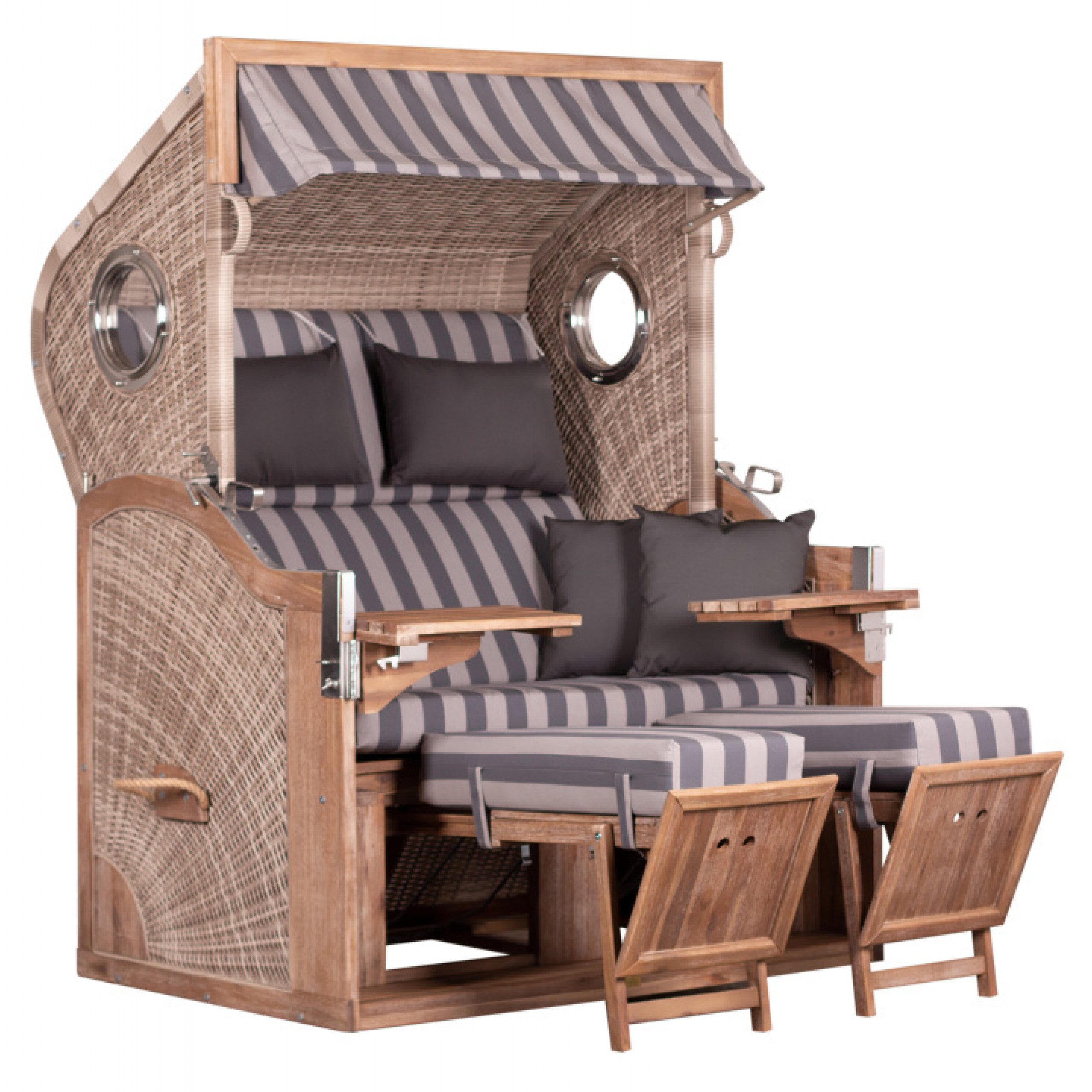 deVries Strandkorb deVries Strandkorb TRENDY PURE GREENLINE 175XL PE Gartenstrandkorb