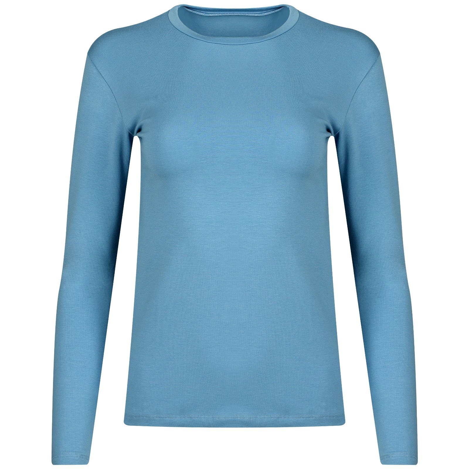Evoni Langarmshirt Damen Langarm Basic Shirt günstig online kaufen