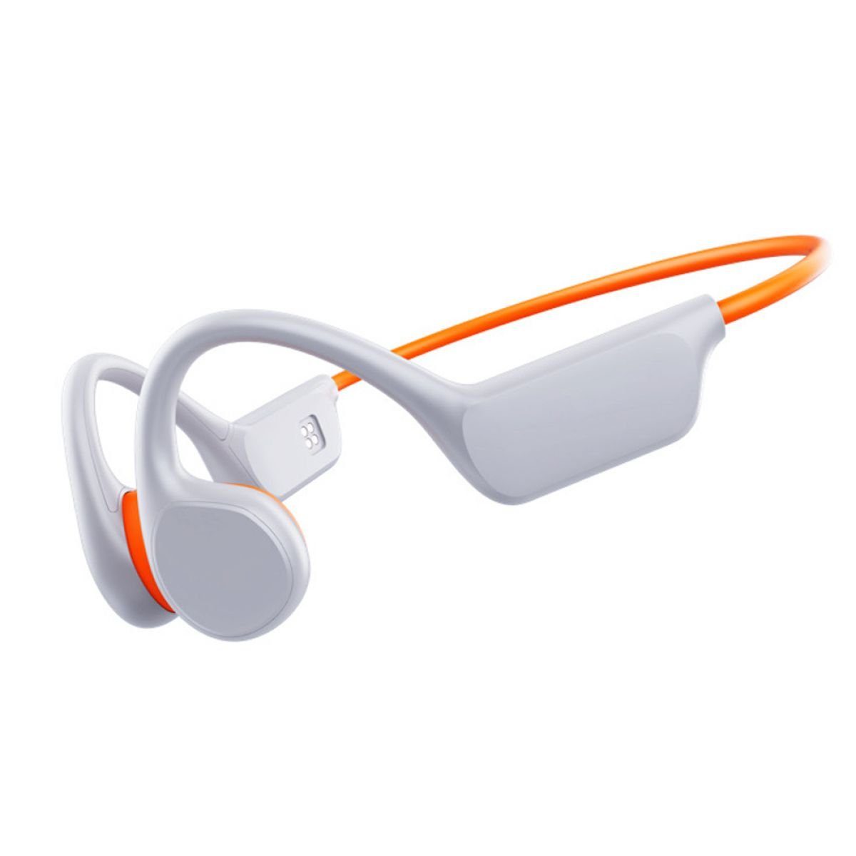 Jormftte Knochenschall Kopfhörer Bluetooth,Kabellos Sport Kopfhörer,für laufen Kopfhörer orange, weiß