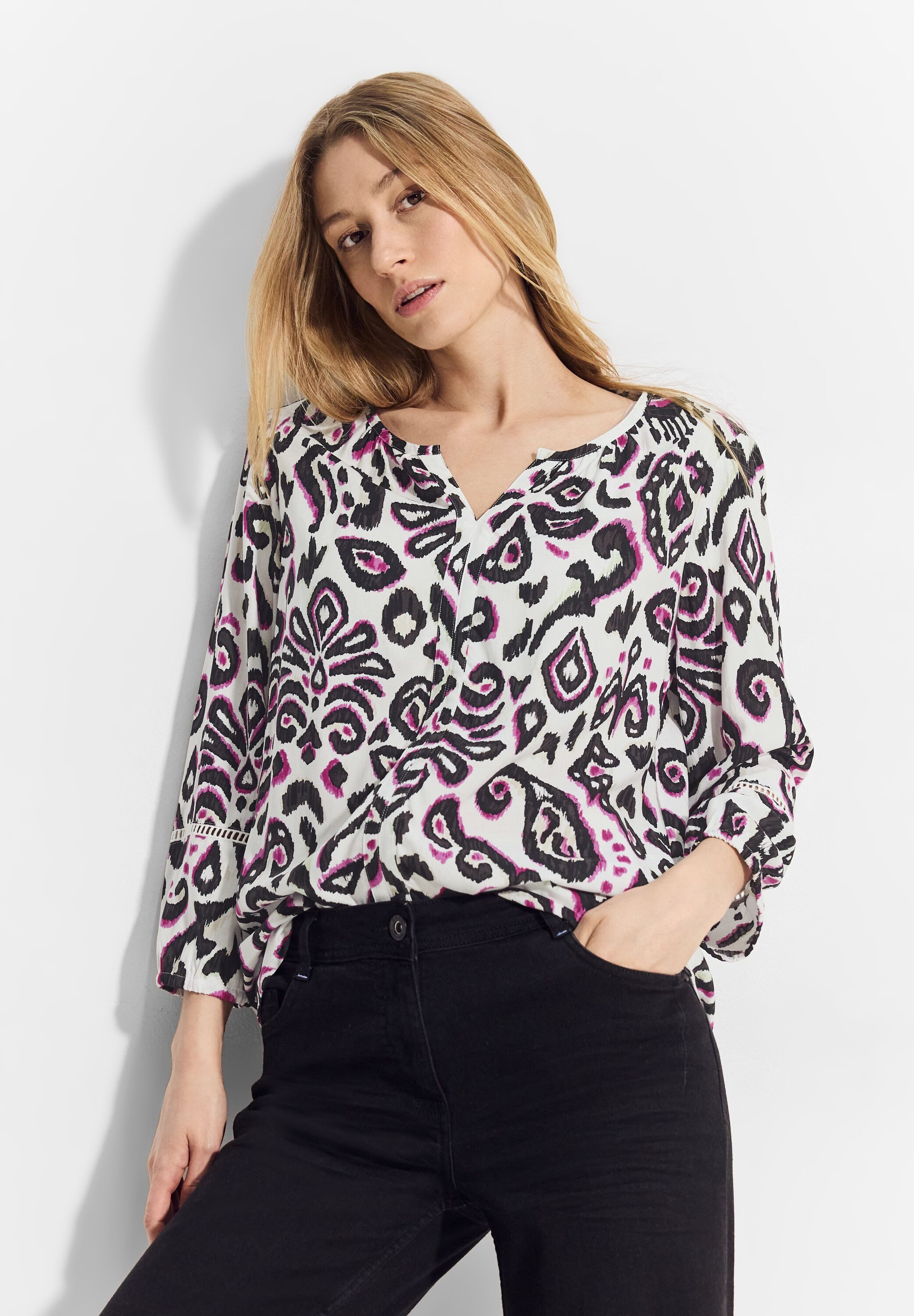 Cecil Klassische Bluse mit All-Over Print