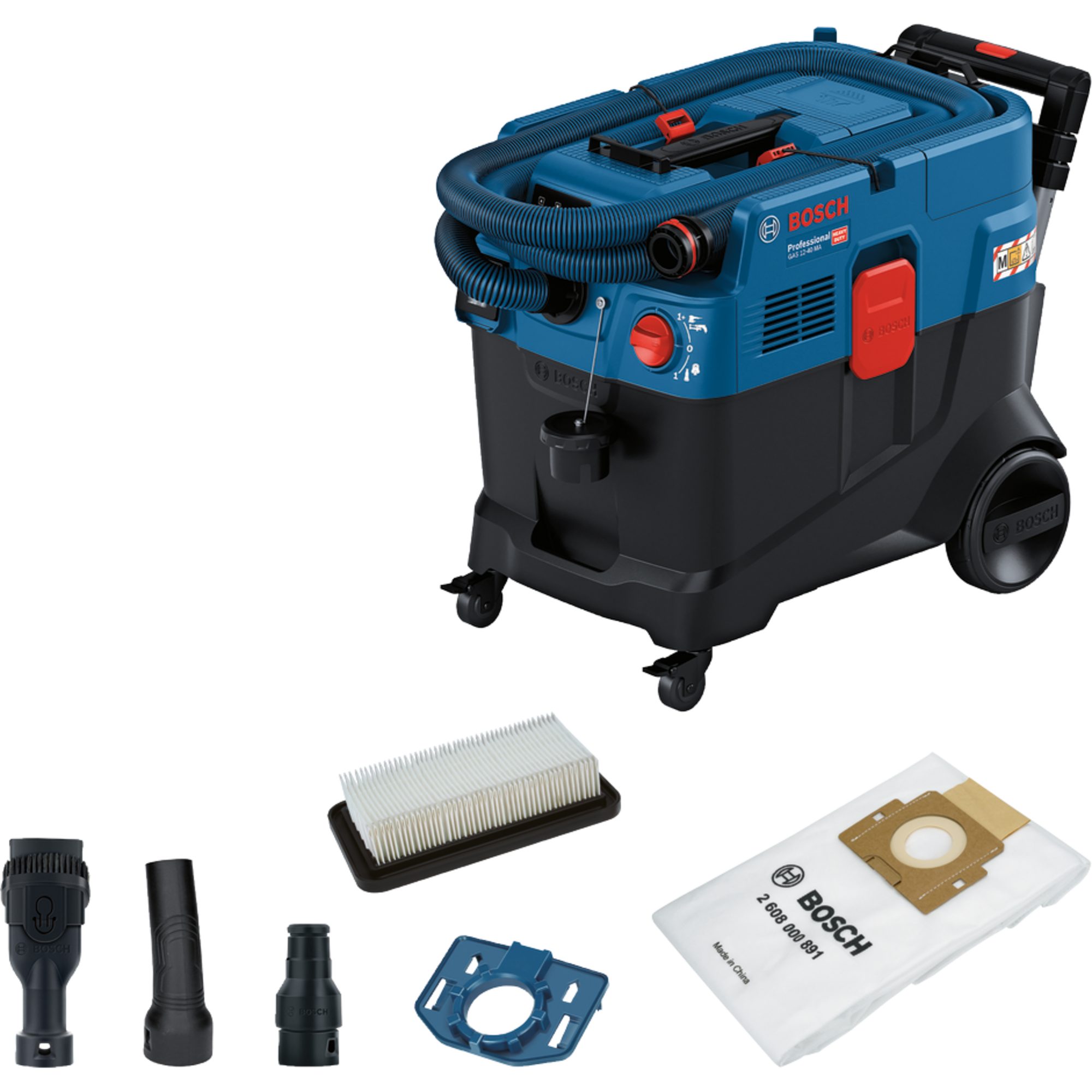 BOSCH Bodenstaubsauger Bosch Professional GAS 12-40 MA, Nass-/Trockensauger, 1.200 W, Mit Filterbeutel