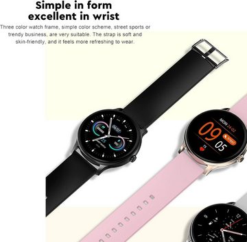 findtime Smartwatch (1,28 Zoll, Android, iOS), Armbanduhrmit Blutdruckmessgerät,Herzfrequenzmonitor und Schlafmonitor