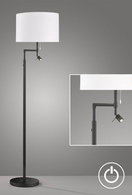 FISCHER & HONSEL Stehlampe Teramo, Ein-/Ausschalter, ohne Leuchtmittel, Warmweiß