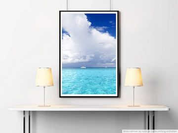 Sinus Art Poster Landschaftsfotografie 60x90cm Poster Türkises Meer unterm Wolkenhimmel