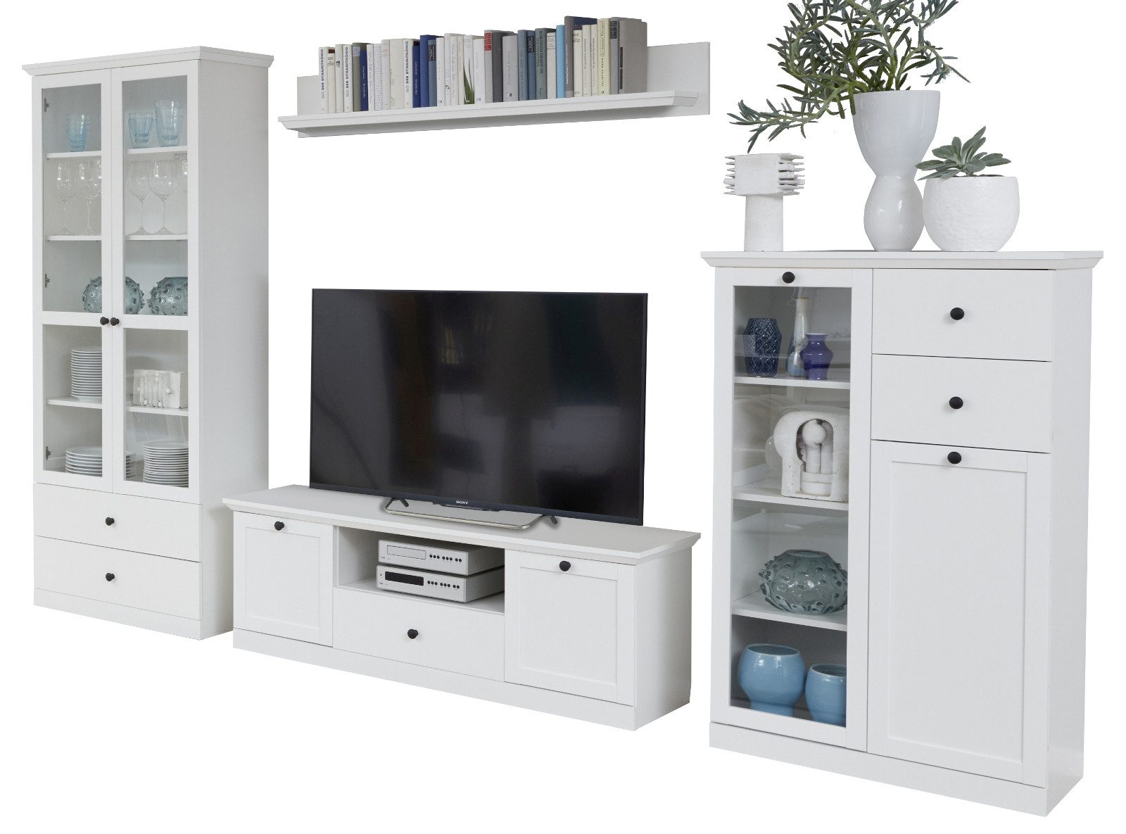 trendteam Wohnwand Baxter, (in weiß Landhaus, günstig online kaufen