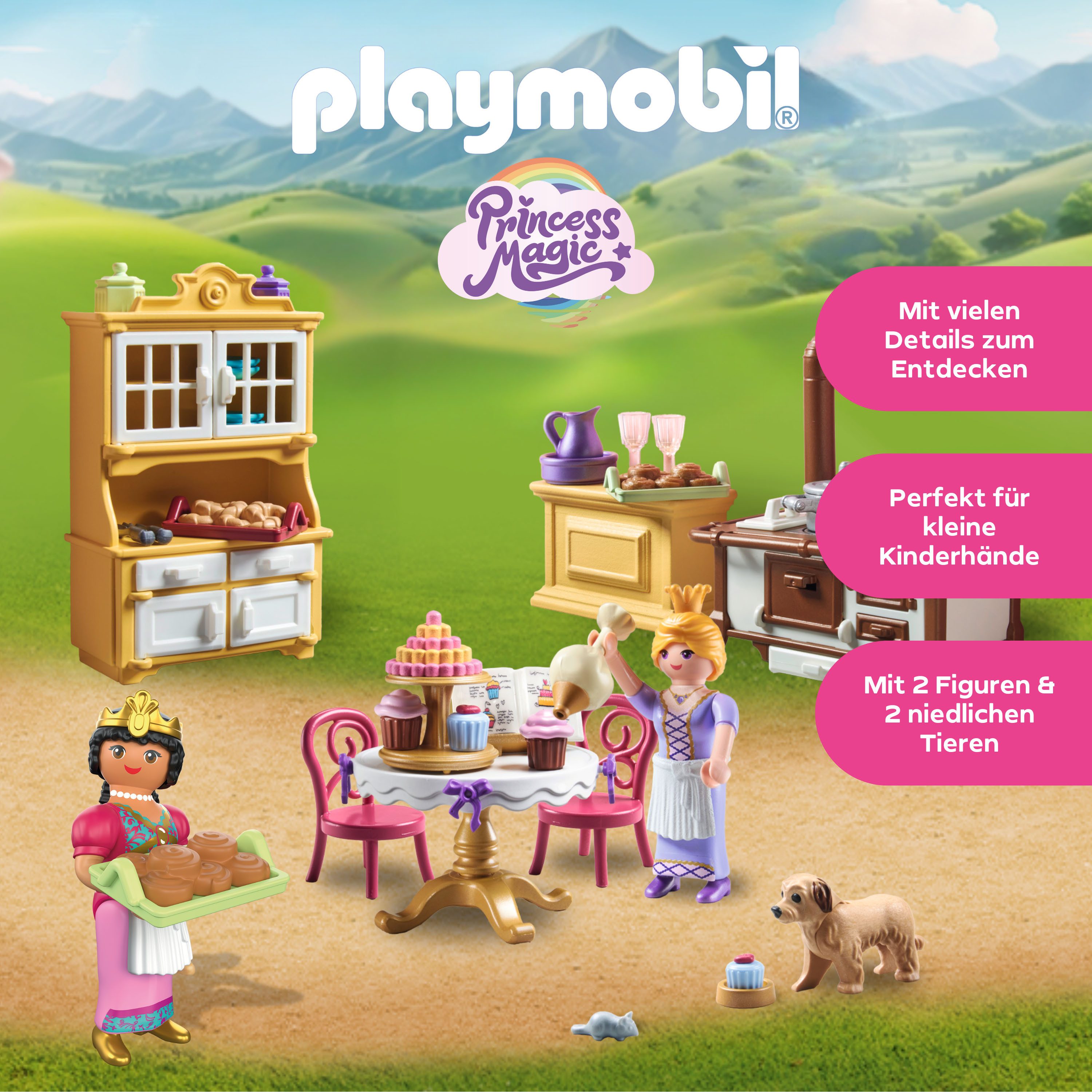 Playmobil® Königliche Küche (71848), Playmobil Princess Magic Konstruktions-Spielset, (94 St), Made in Europe