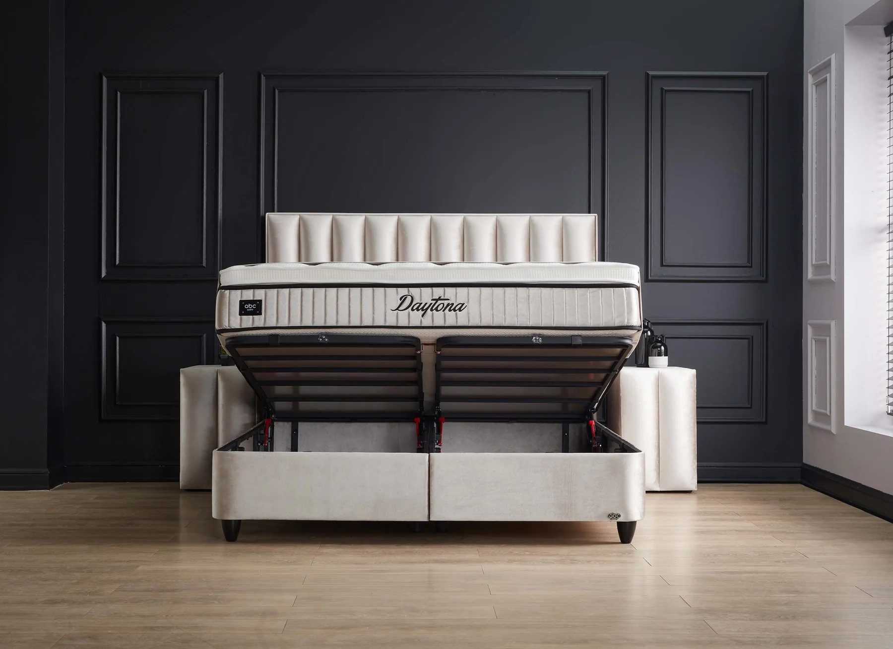 abc bedding Boxspringbett DAYTONA Voll-orthopädisches Komfortbett in Hell B günstig online kaufen
