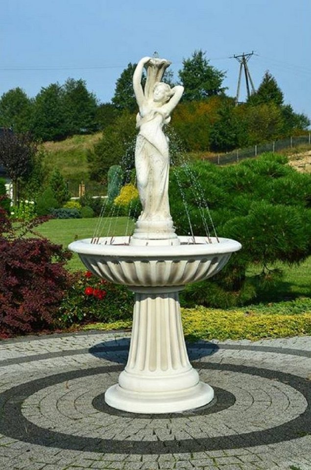 Thumbnail - Casa Padrino Gartenbrunnen Jugendstil Springbrunnen Weiß / Grau Ø 92 x H. 182 cm - Prunkvoller Gartenbrunnen - Gartendek...