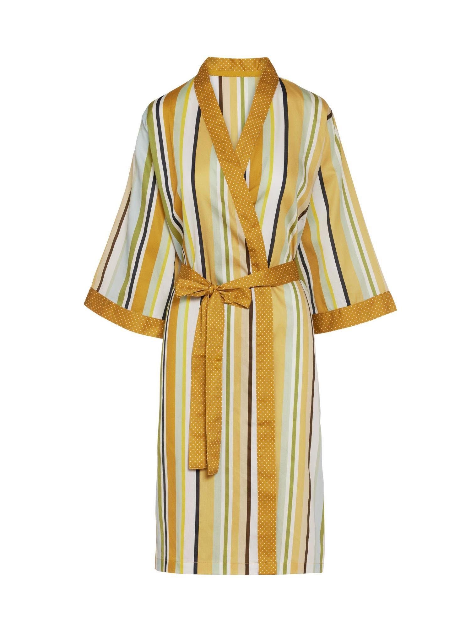 Essenza Kimono Sarai Feija, Kurzform, Baumwolle, Kimono-Kragen, Gürtel, mit Streifen | Damen Bademäntel