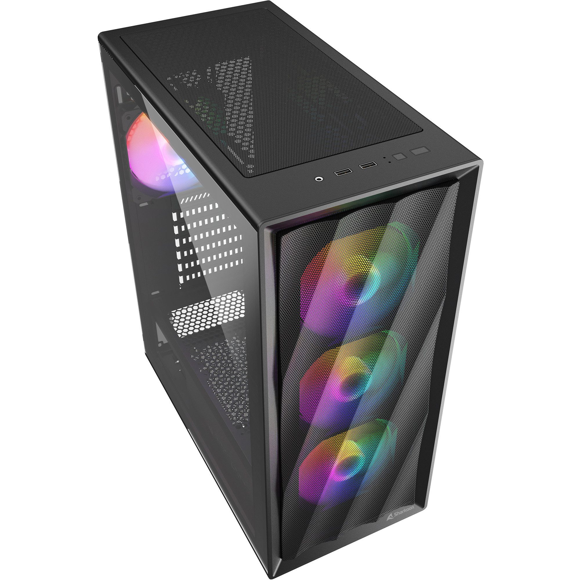 Sharkoon PC-Gehäuse Sharkoon VK4 Rainbow, Tower-Gehäuse, (Tempered