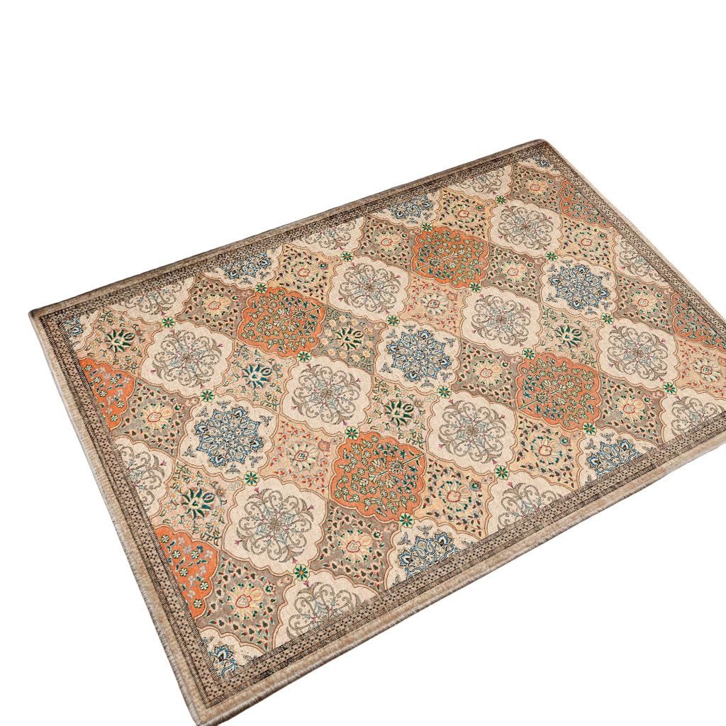 Coonoor Badematte Innen Fußmatte,Boho Blumen Teppich, Für Badezimmer Esszimmer Waschküche 40*60cm