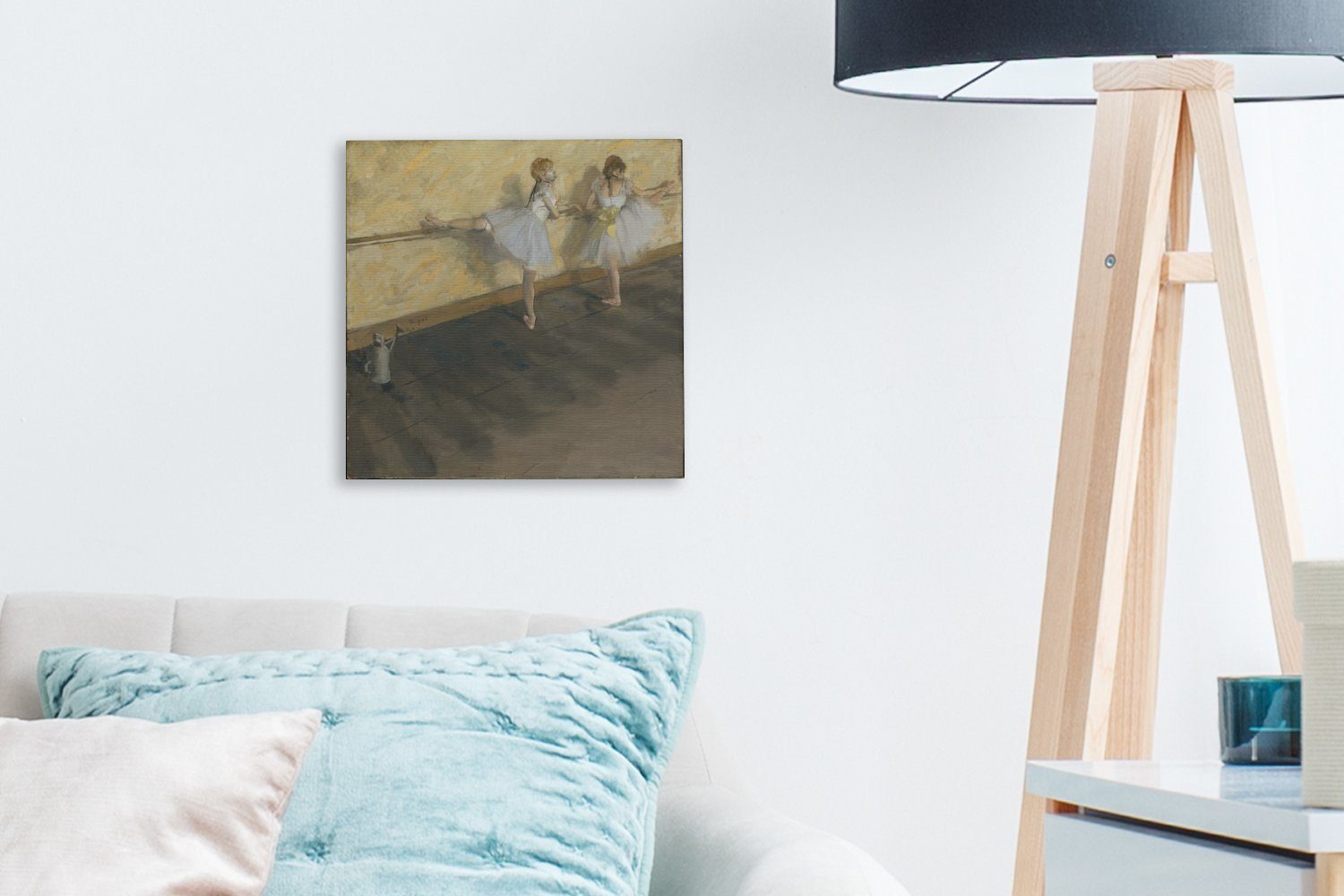 Schlafzimmer Tänzerinnen Barre OneMillionCanvasses® Edgar an Gemälde der - Bilder St), für (1 Degas, Leinwand Leinwandbild Wohnzimmer üben von