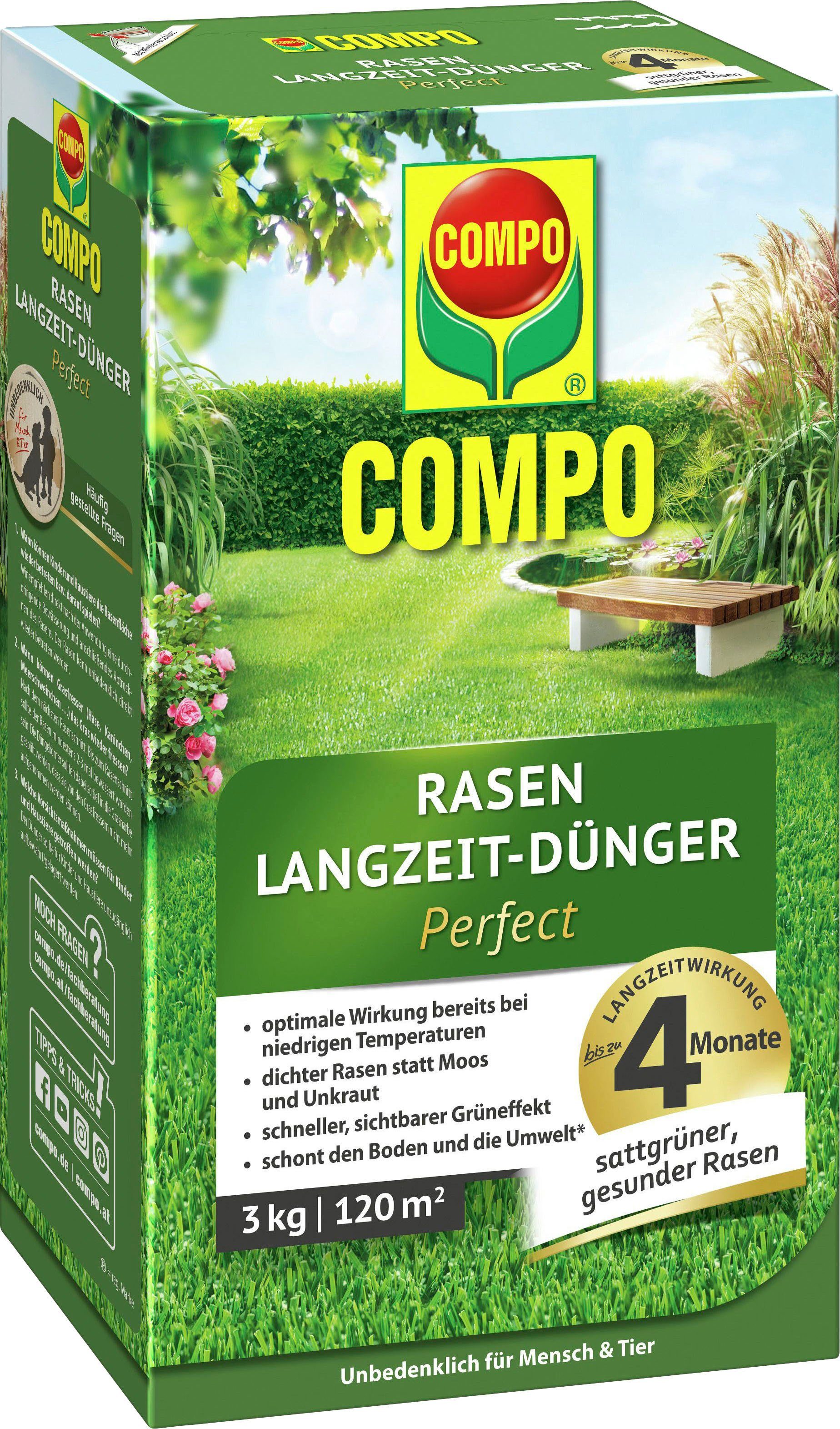 Compo Rasendünger LangzeitDünger Perfect, Granulat, 3 kg