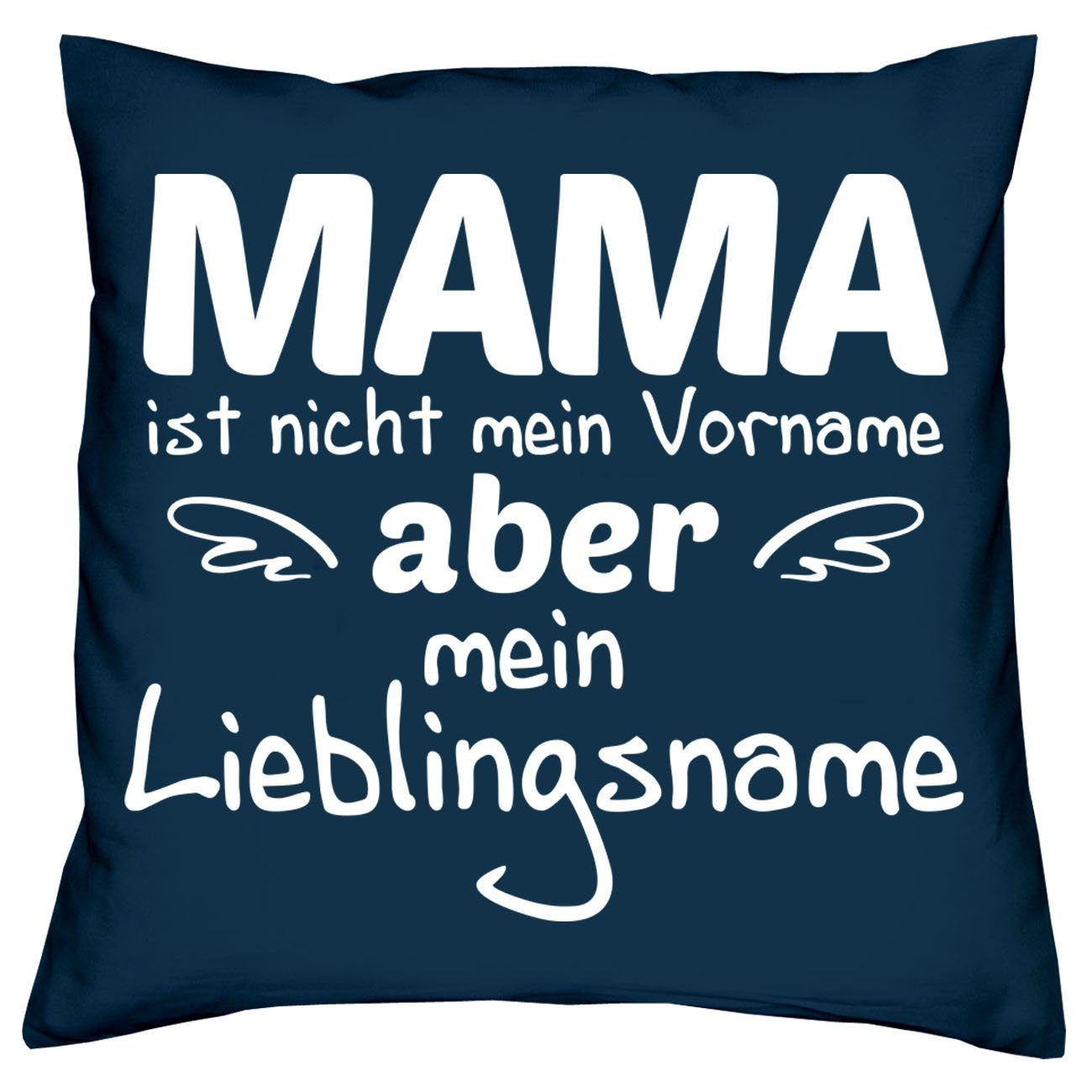 Soreso® Dekokissen Kissen-Set Mama Lieblingsname Geschenk dunkelgrün Lieblingsname mit & Geschenke Urkunden, Papa Mama Papa Mitbringsel