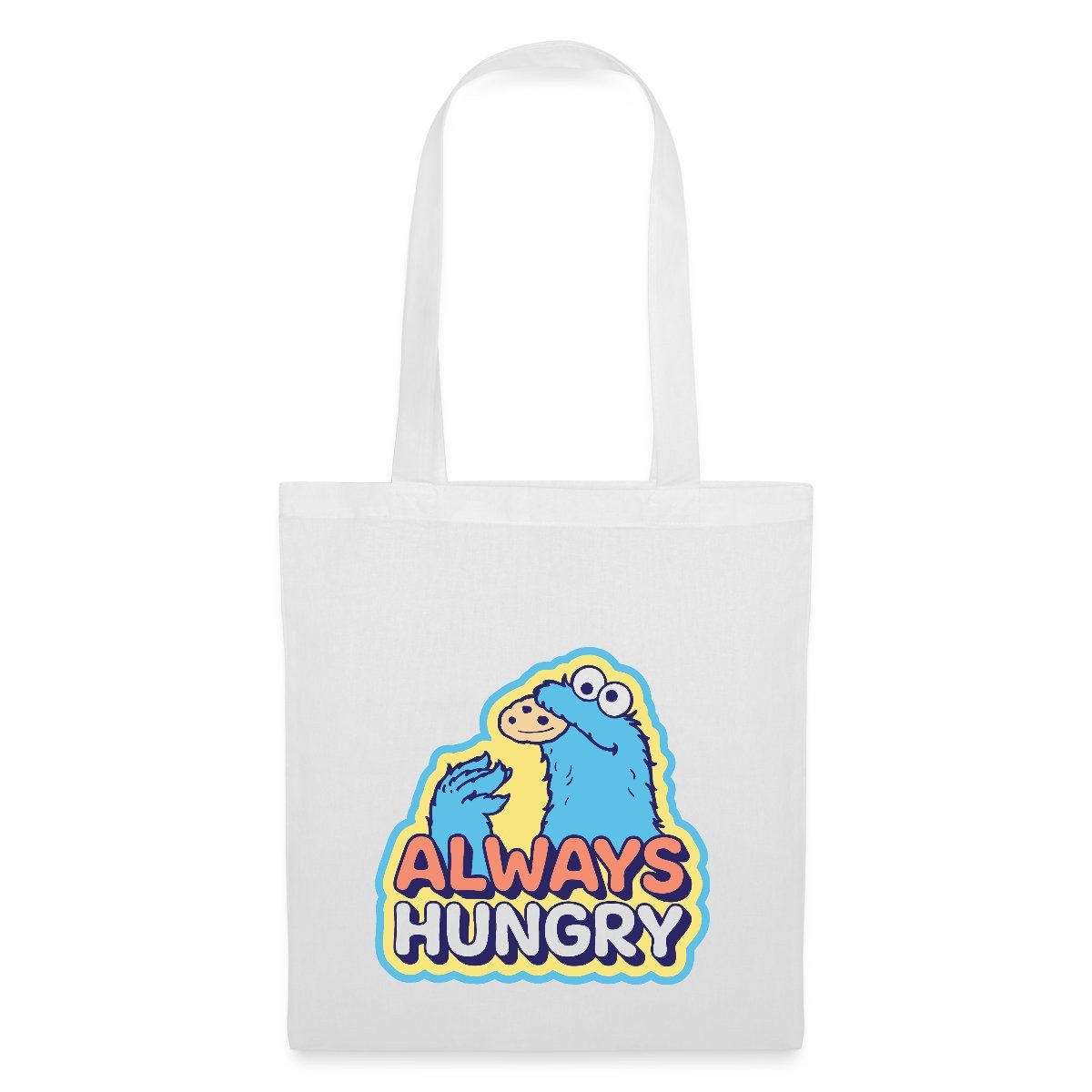 Henkeltasche Sesamstraße Krümelmonster Design Always Hungry Stoffbeutel