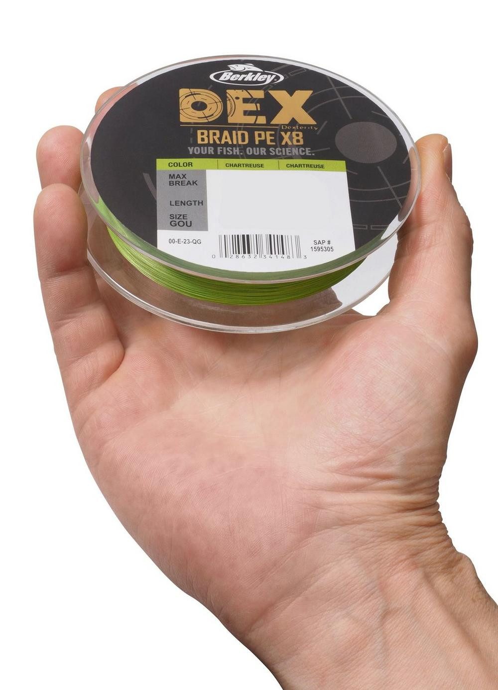 Berkley Angelschnur DEX x8 PE dünne geflochtene Schnur Rund Braid, 0,06 mm Fadendurchmesser