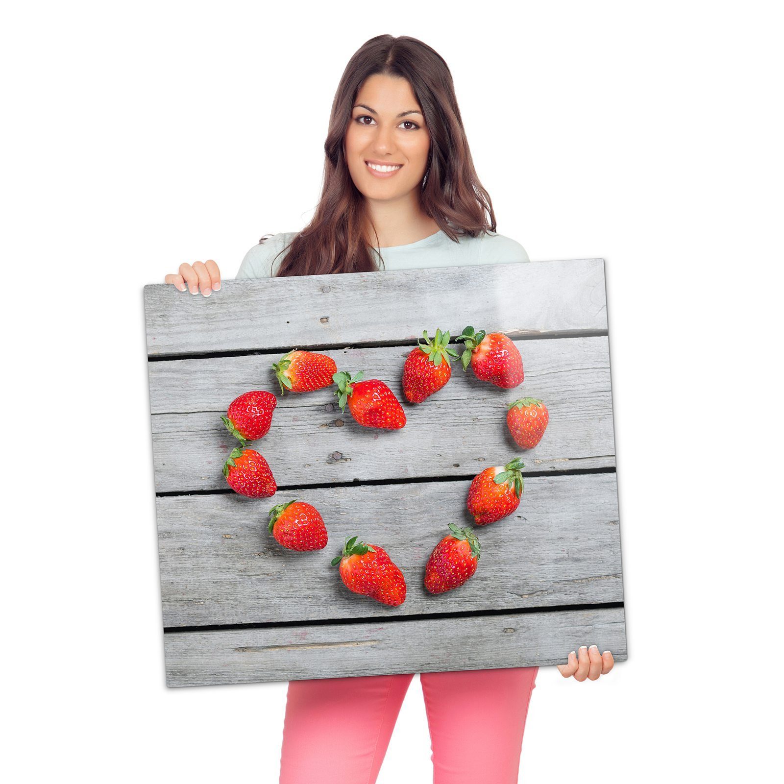 Erdbeeren, Glas, aus Herdabdeckplatte Primedeco aus Glas Herz (1 Herd-Abdeckplatte Spritzschutz tlg)