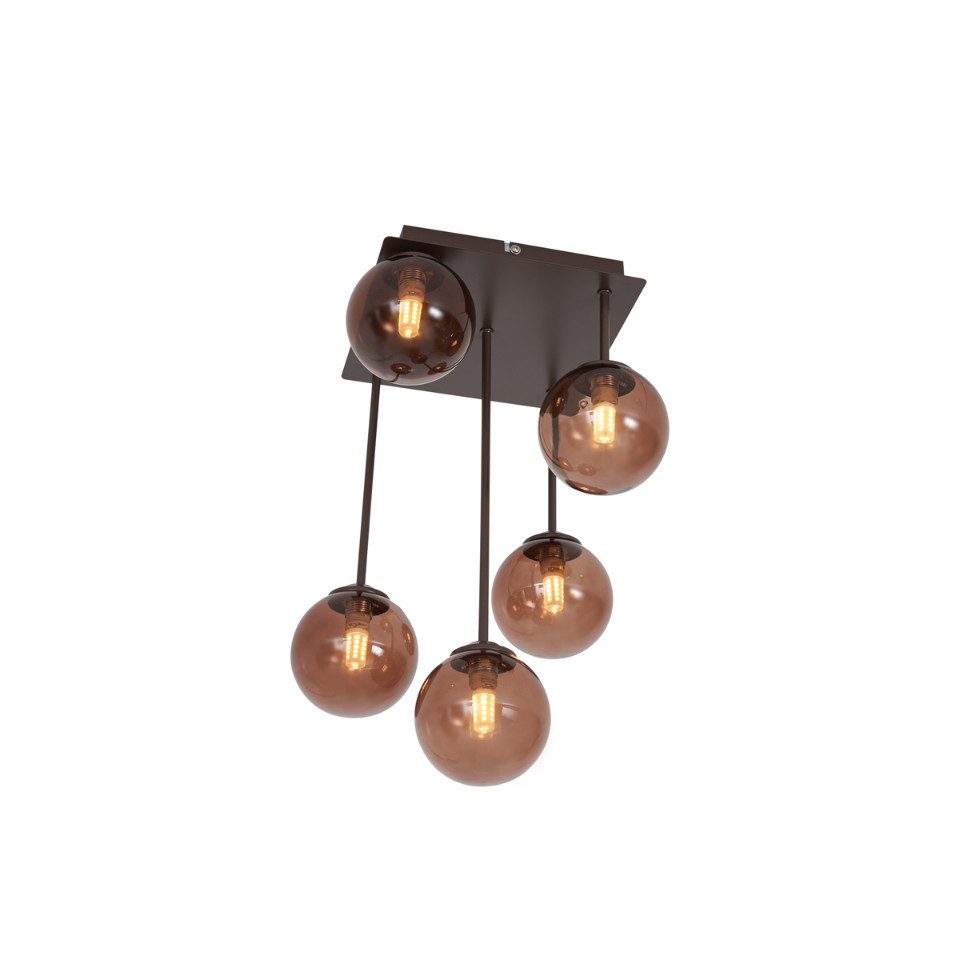 Qazqa Deckenleuchte Athens, ohne Leuchtmittel, G9, Bronze, Design, Stahl, 5-flammig