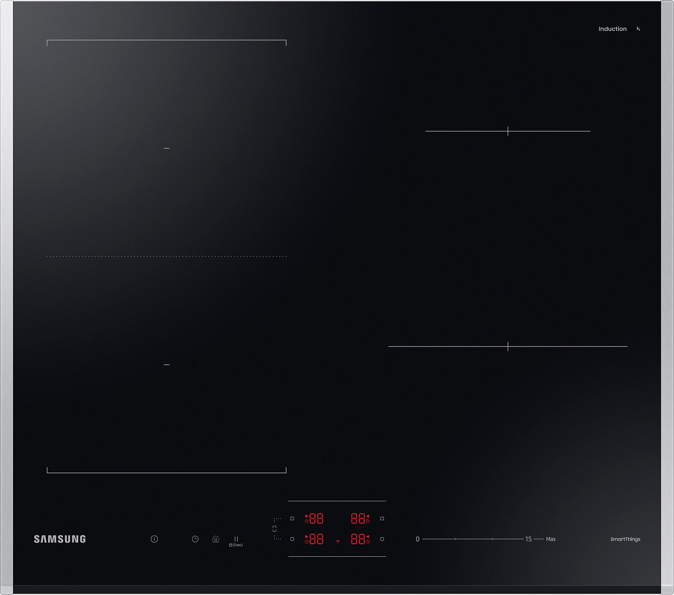 Samsung Flex-Induktions-Kochfeld NZ6000K NZ64B5046JK/U1, Mehr Flexibilität und viel Platz deine Pfannen & Töpfe. Mit WiFi