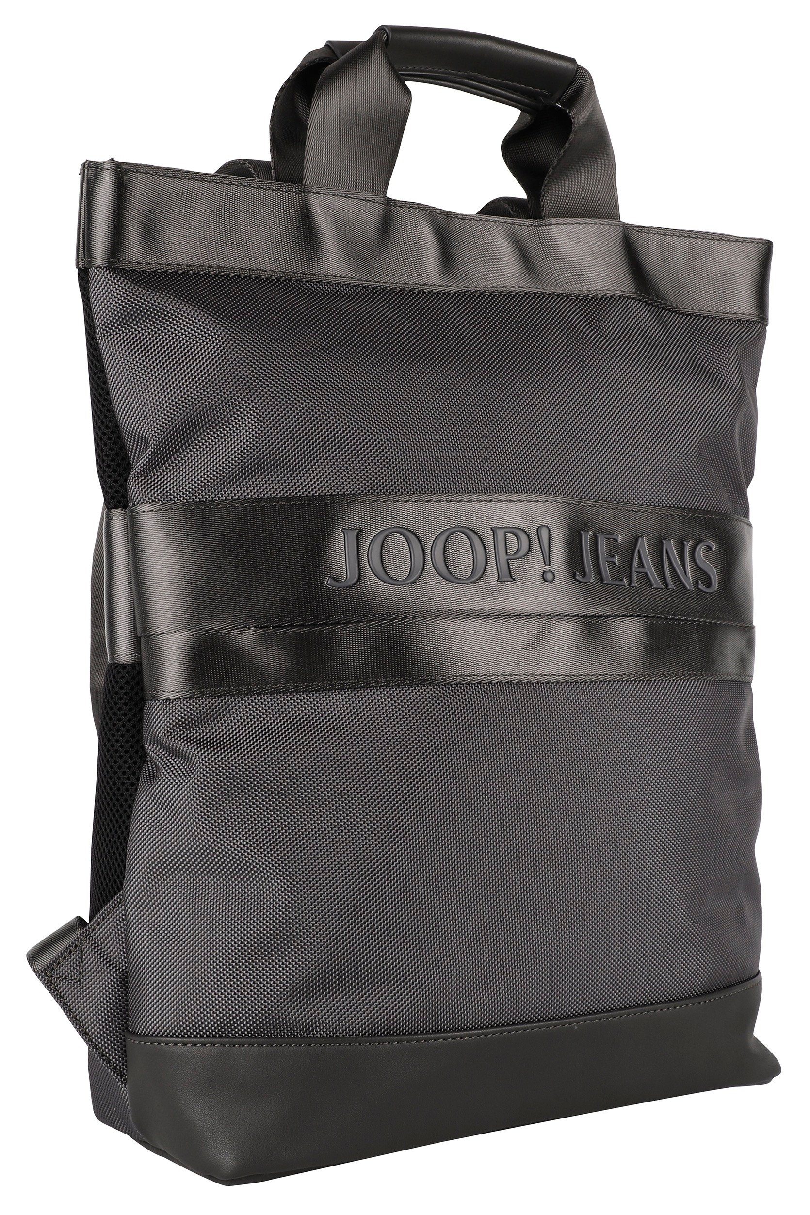 Reißverschluss-Vortasche Jeans backpack Cityrucksack dunkelgrau Joop falk svz, mit modica