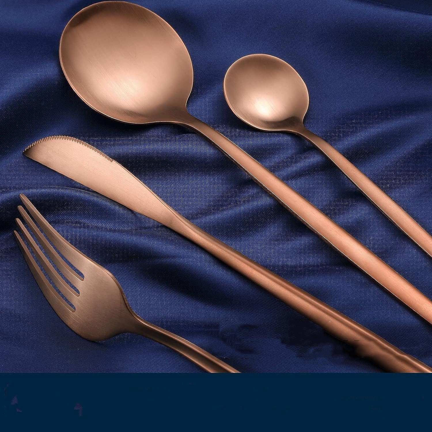 KEENZO Besteck-Set Essbesteck Glänzend Rosa 24teilig für 6 Set poliert Edelstahl Personen