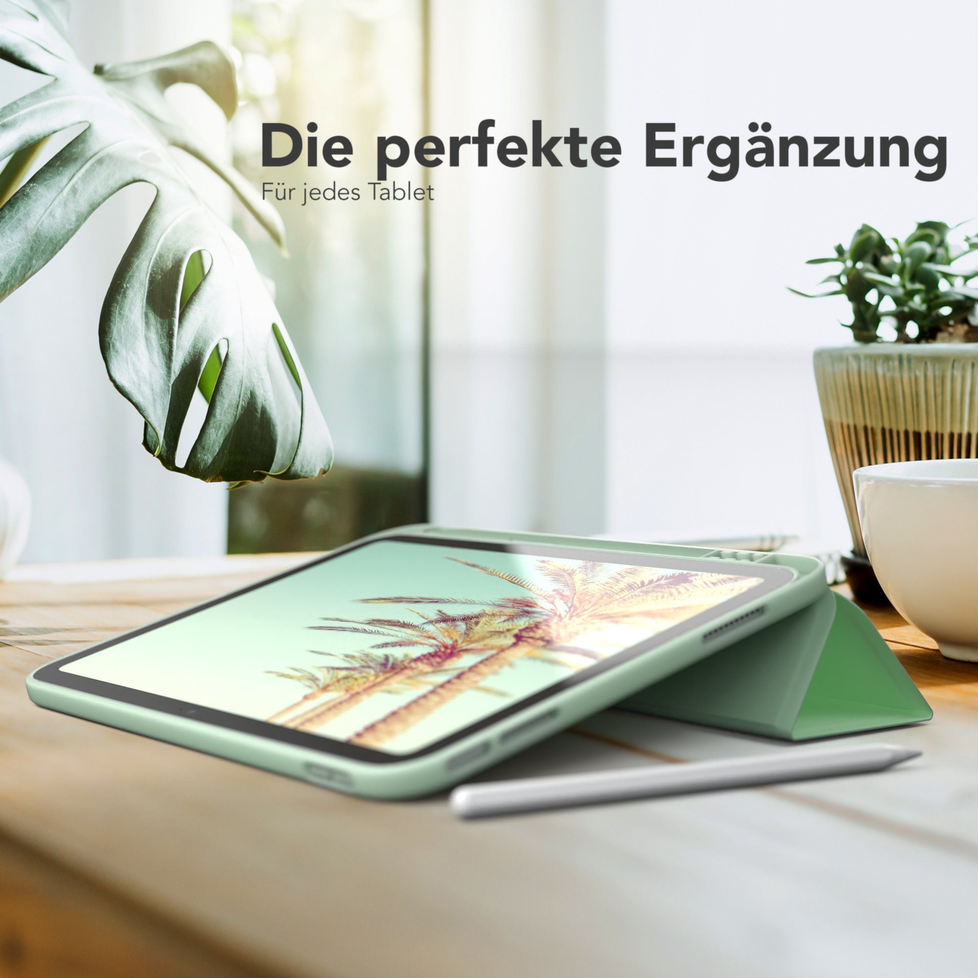 EAZY CASE Tablet-Hülle Penholder Smartcase für Apple iPad 2025 (11. Gen) 11 Zoll, Klapptasche Anti-Kratz Smartcase Standfunktion Tabletcase Mint Grün